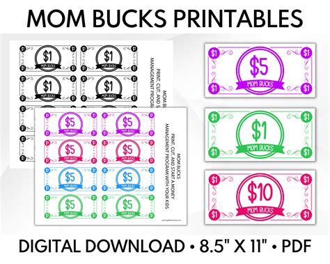 free printable bucks template.